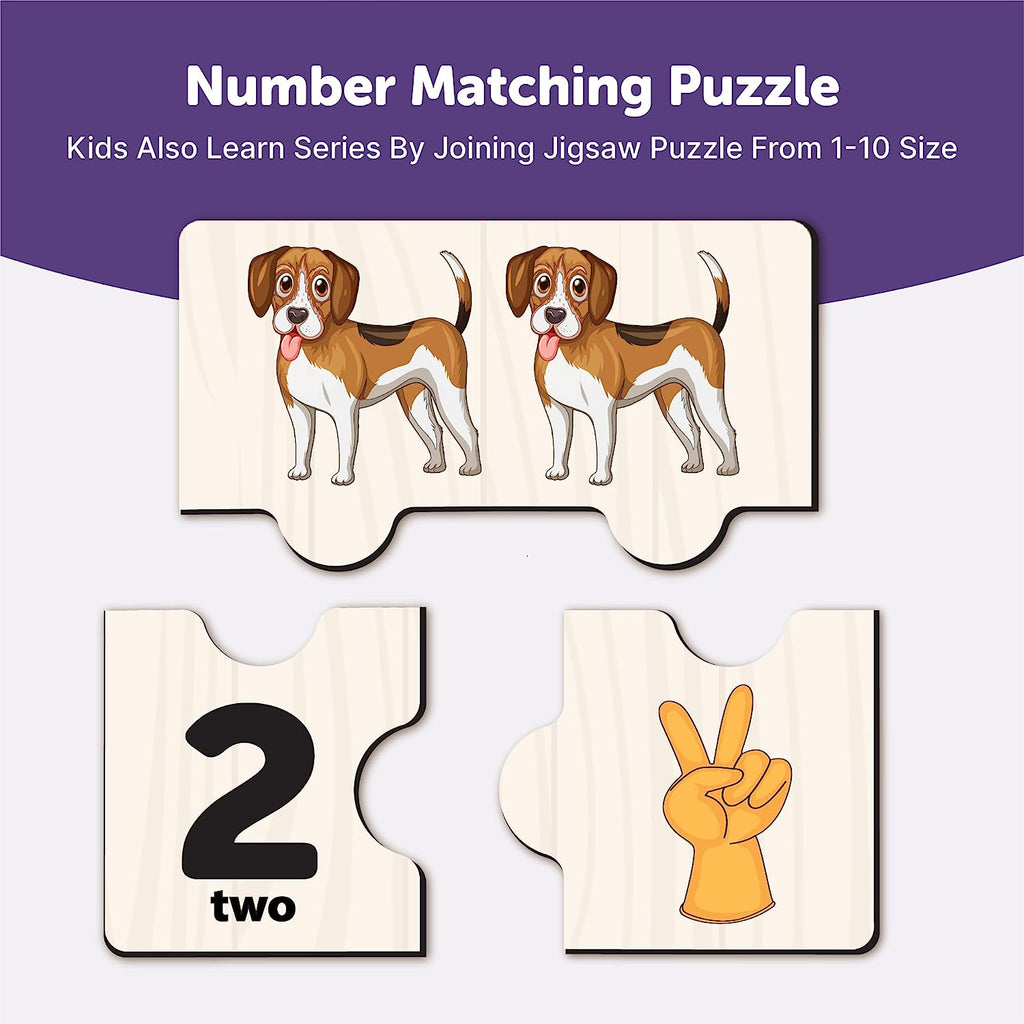 1-10 Number Matching Puzzles Self-Correcting Learning Numbers Puzzles - Mini Leaves