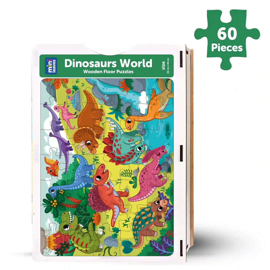 Dinosaurs World Floor Puzzle 60 Pieces 4+ Years - Mini Leaves
