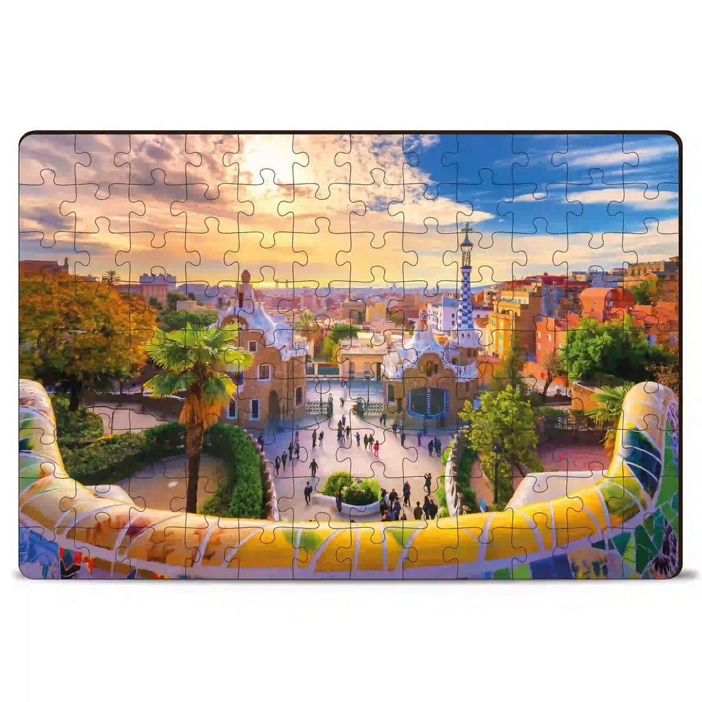 Park Guell, Barcelona Spain 108 Piece Wooden Puzzle (6+ Years) - Mini Leaves