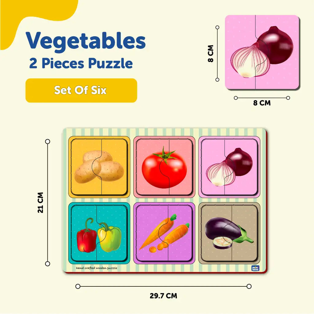 Vegetables 2 Pieces Puzzle 2+ Years - Mini Leaves