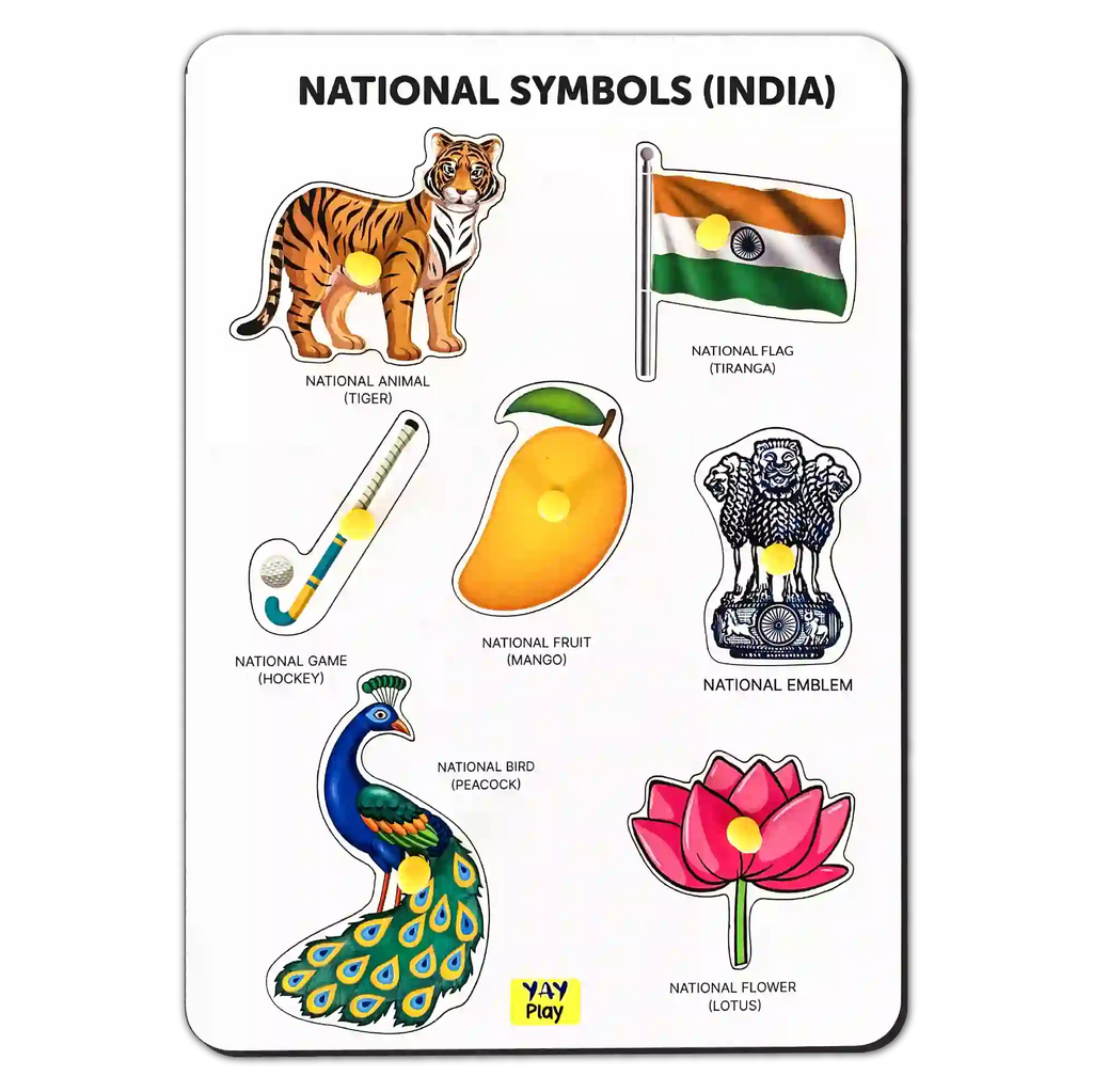 National Symbols Plastic Knob and Peg Puzzle 2+ Years - Mini Leaves