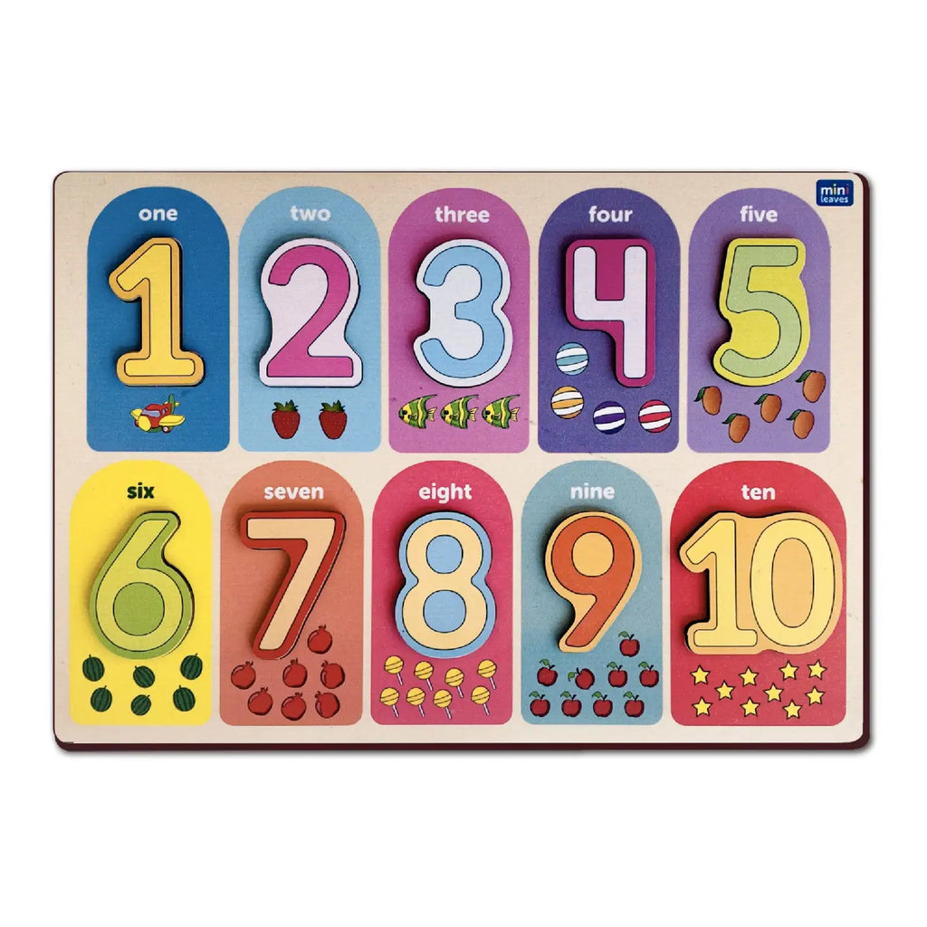 Lets count 1 to 10 Wooden Puzzle 2+ Years - Mini Leaves