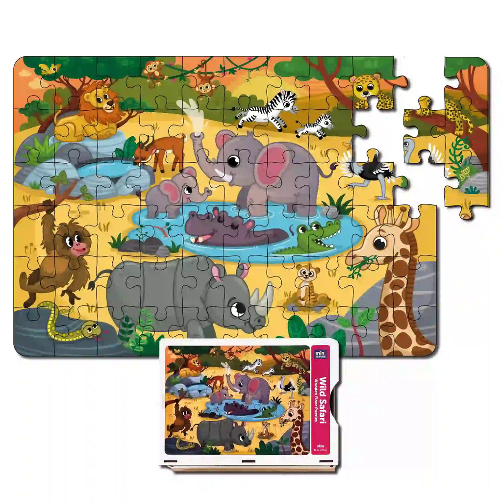 Wild Safari Floor Puzzle 60 Pieces 4+ Years - Mini Leaves
