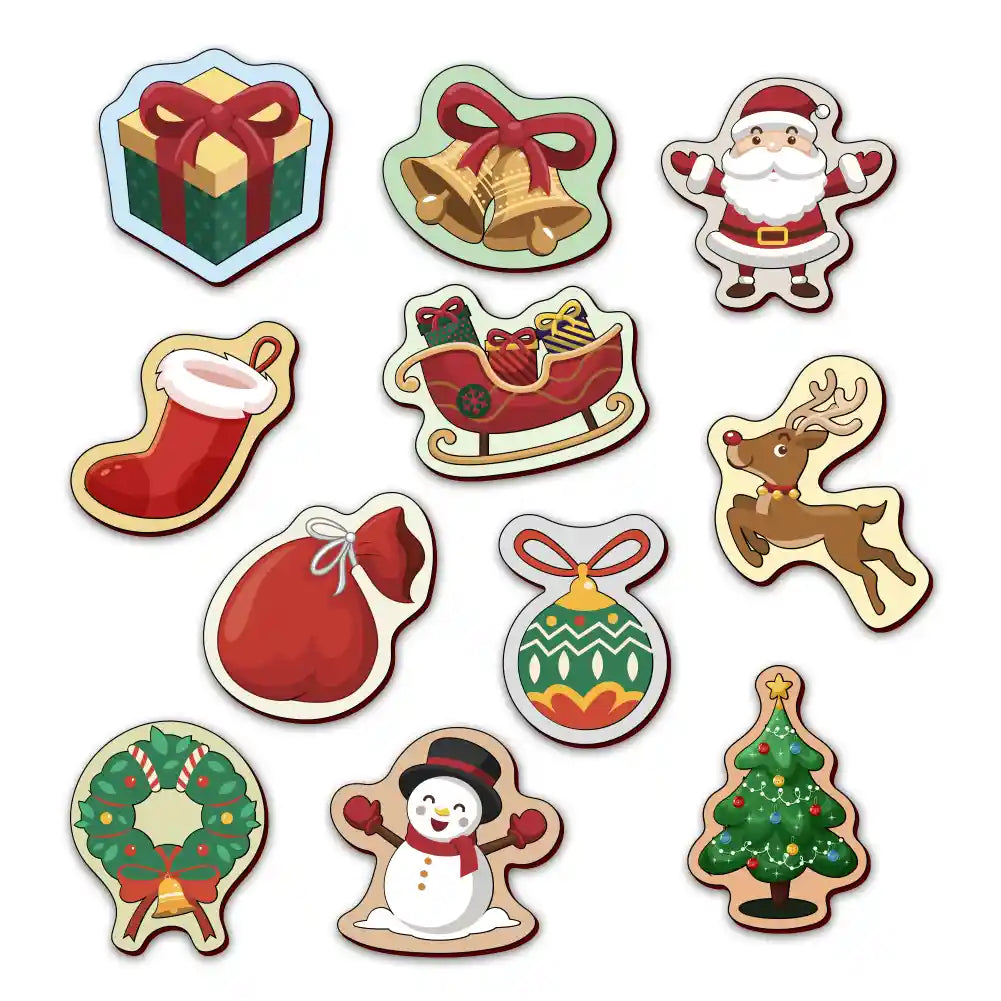 Christmas Santa Claus Wooden Fridge Magnets 3+ Years – Mini Leaves
