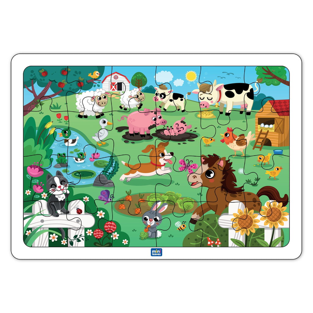 Farmyard Animal Puzzles 35 Pieces 3+ Years - Mini Leaves