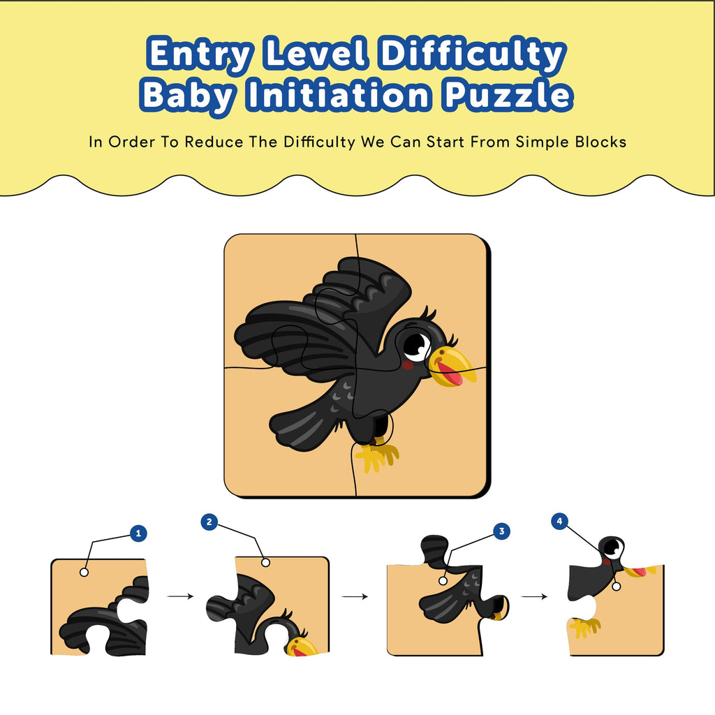 Birds 4 Pieces Wooden Puzzles 2+ Years - Mini Leaves