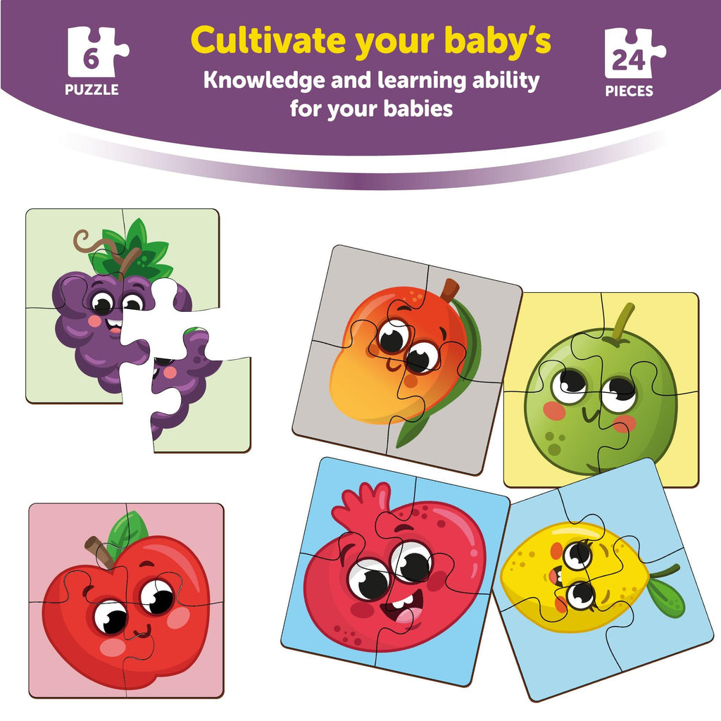 Fruits 4 Piece Wooden Puzzle 2+ Years - Mini Leaves