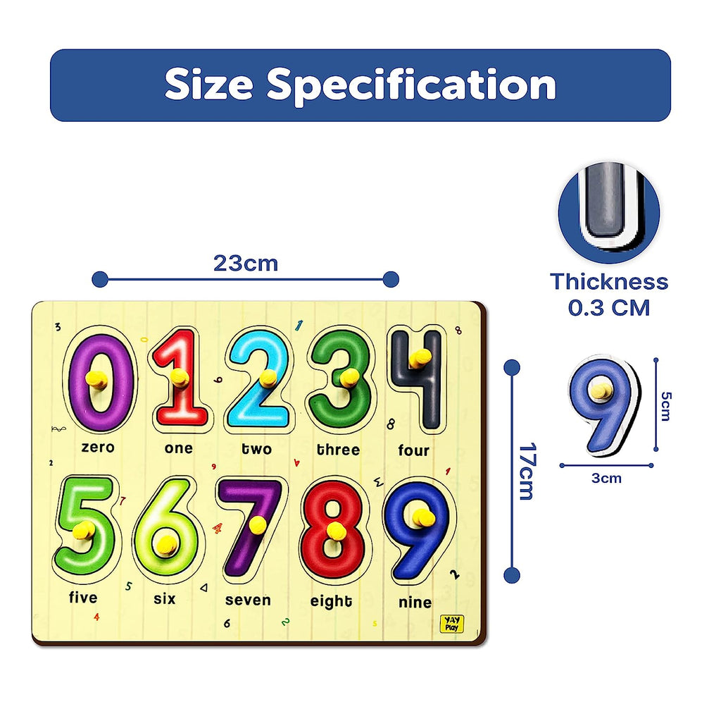 0 to 9 Peg and Knob Puzzle 2+ Years - Mini Leaves