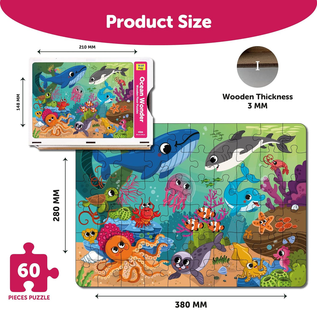 Ocean Wonder 60 Pieces Floor Puzzle 4 Years+ - Mini Leaves