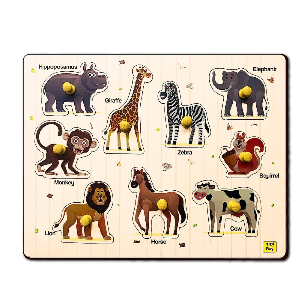 Animal Peg & Knob Puzzle Board 2+ Years - Mini Leaves