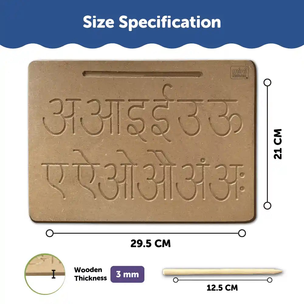 Hindi Alphabet Tracing Board 3+ Years - Mini Leaves
