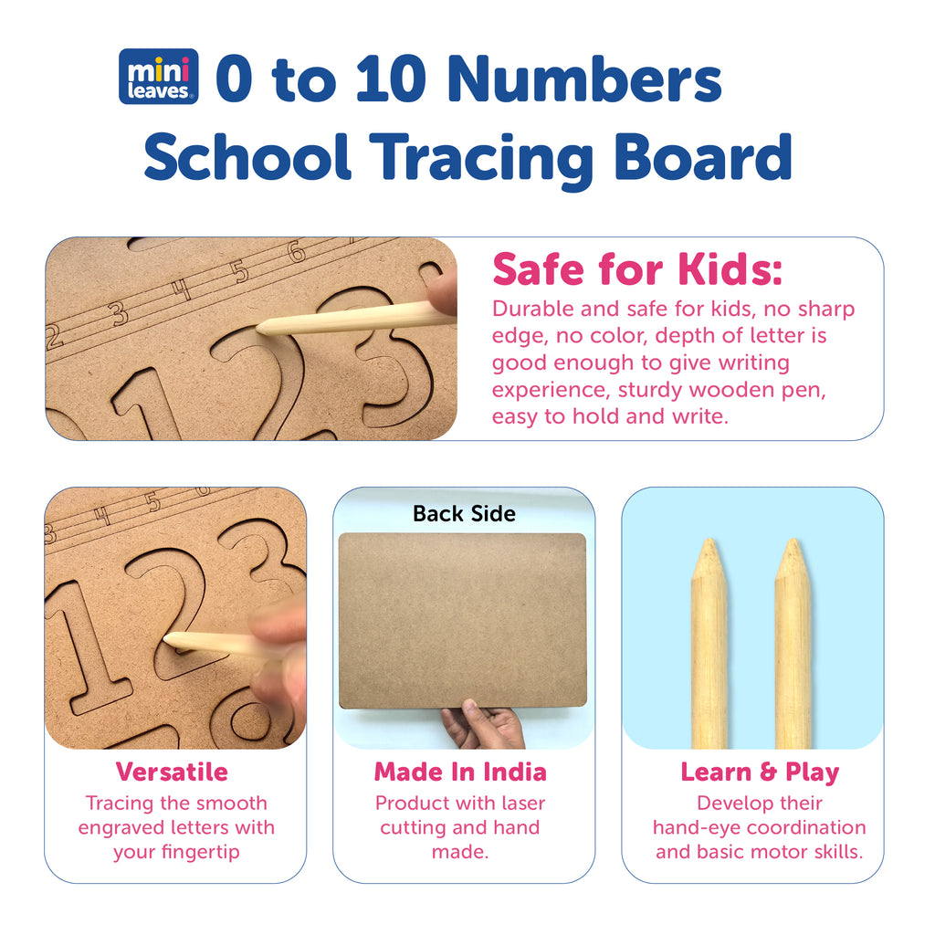 Number 0 to 10 Tracing Board 3+ Years - Mini Leaves