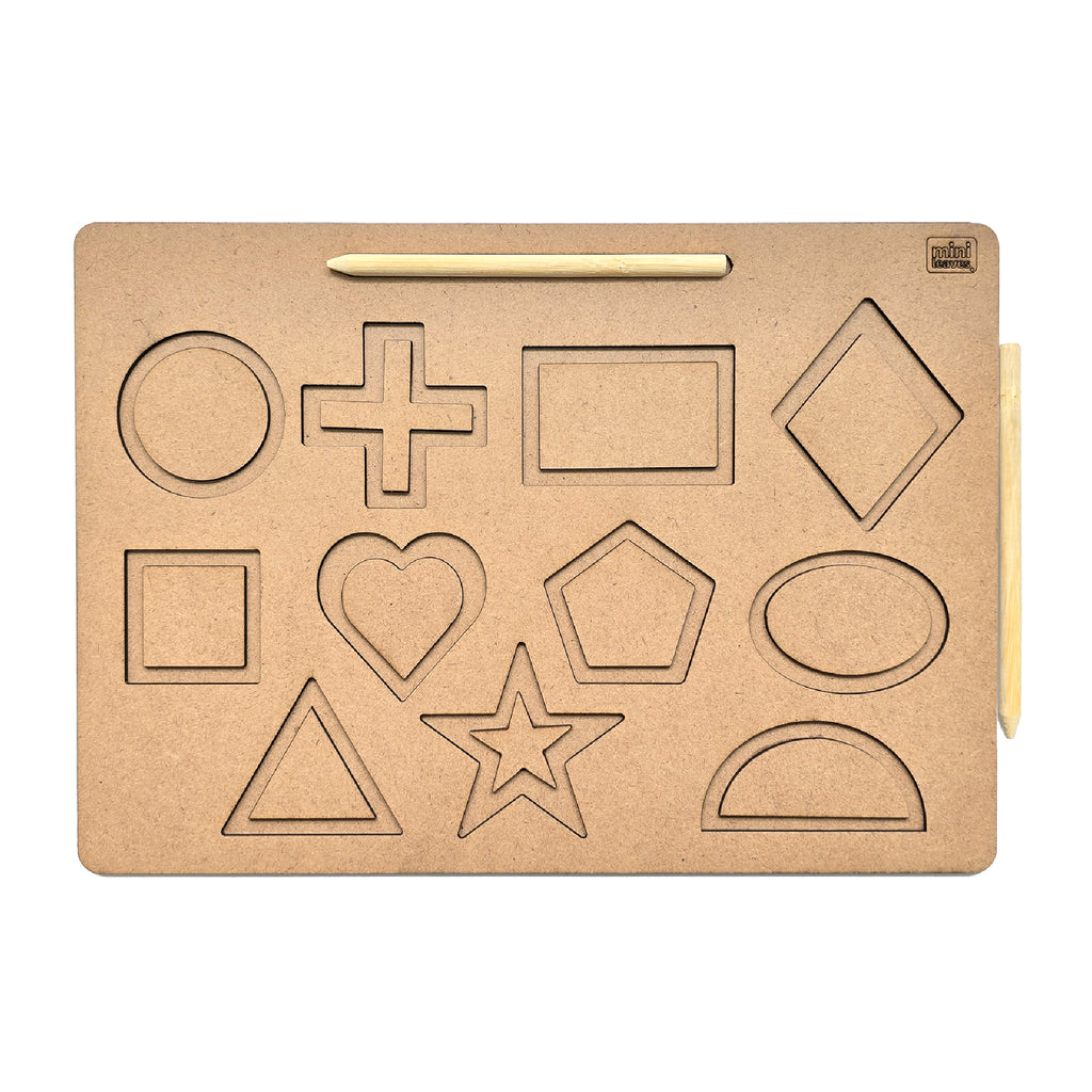 Geometric Tracing Board 11 shapes 2+ Years - Mini Leaves