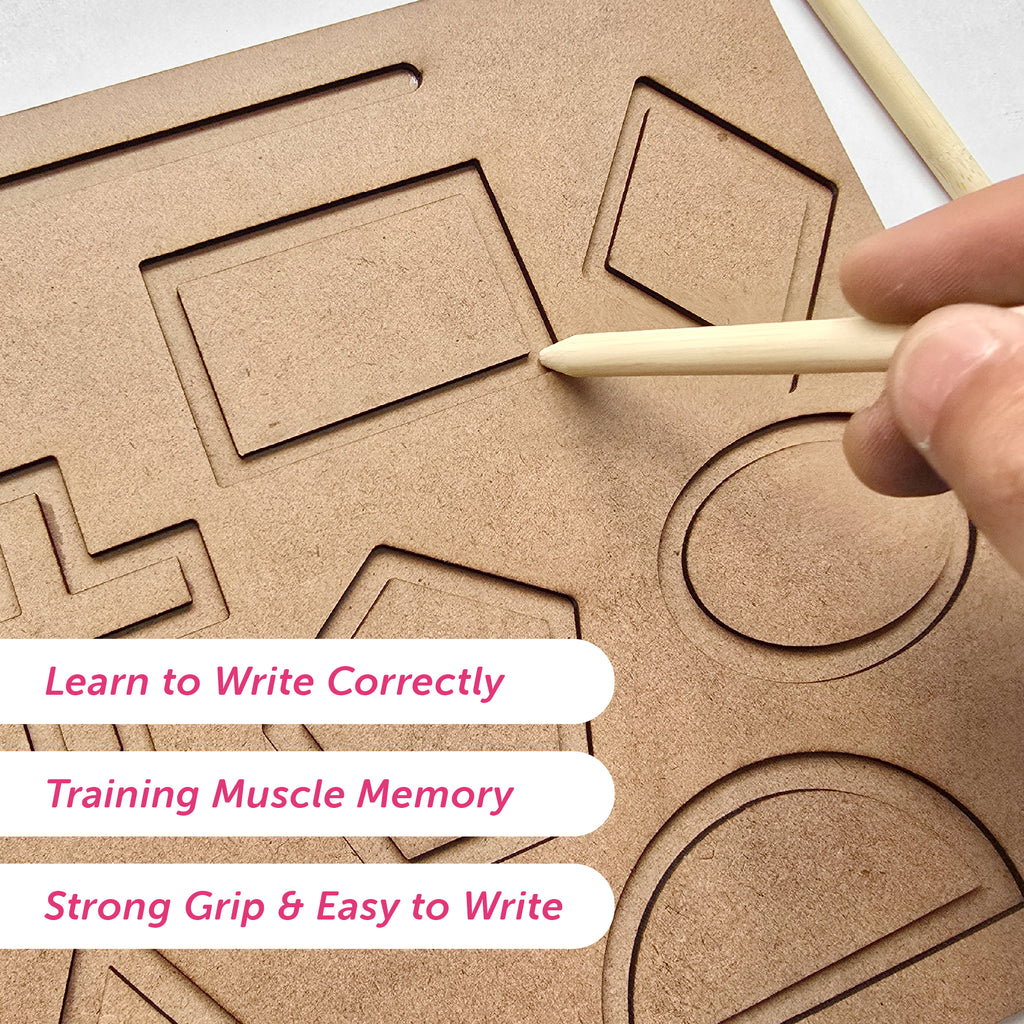 Geometric Tracing Board 11 shapes 2+ Years - Mini Leaves