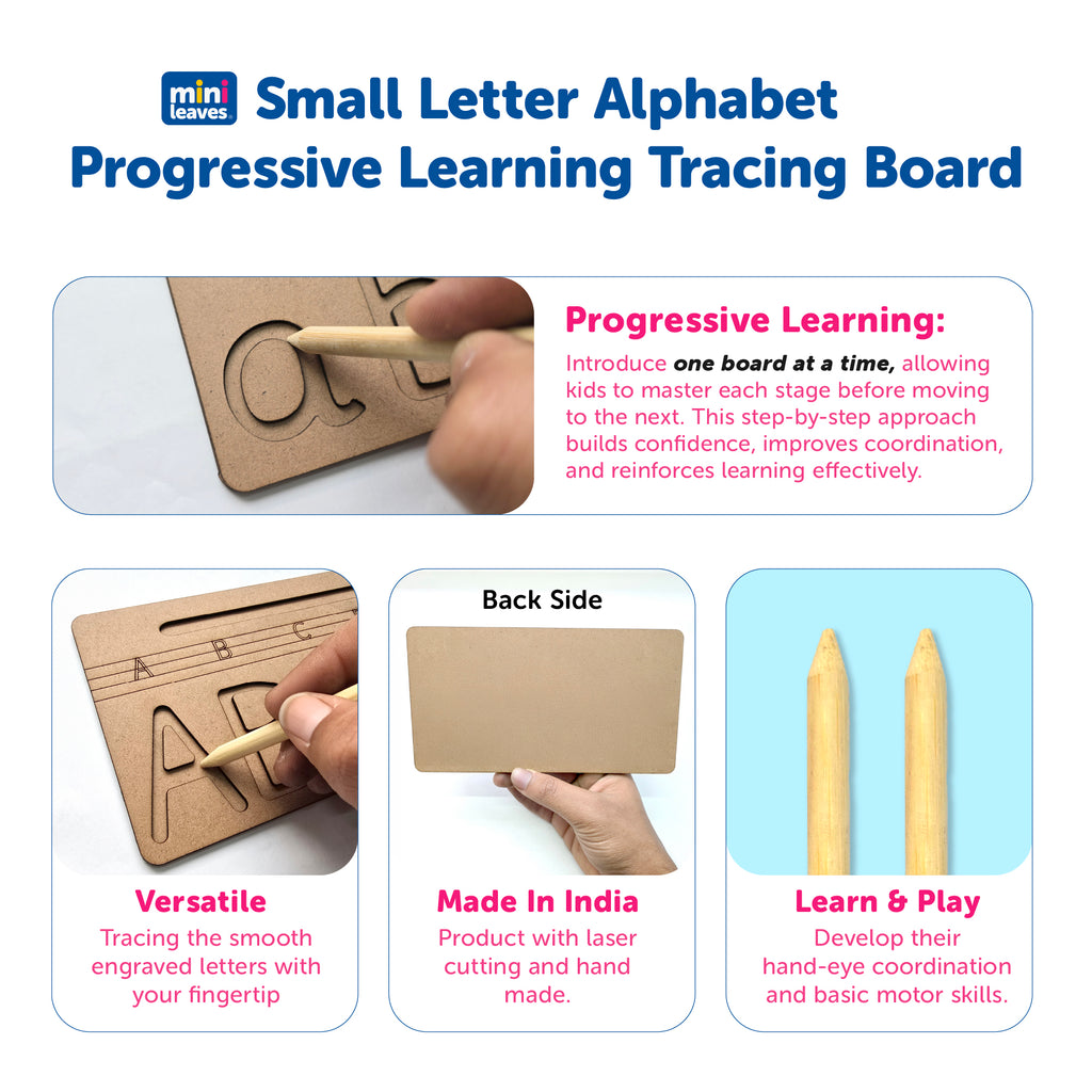 Small Letters Alphabet Tracing Board 3+ Years - Mini Leaves