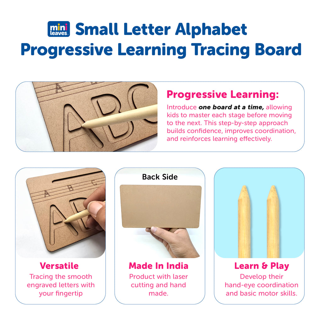 Capital Letter Progressive Learning Tracing Board 3+ Years - Mini Leaves