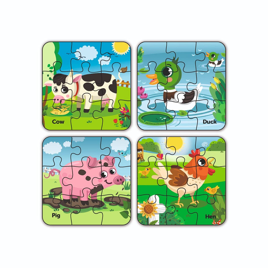 4 in 1 My Farm Wooden Puzzle Toy - Mini Leaves