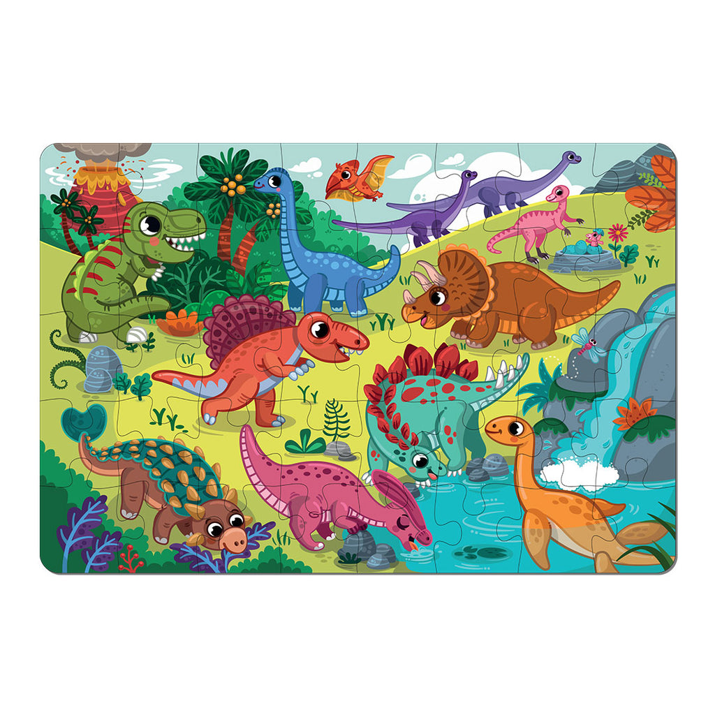 Dino World 35 Pieces Floor Puzzle with Knowledge Cards 3+ Years - Mini Leaves