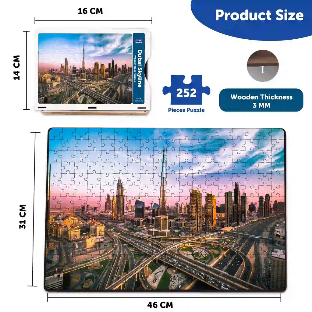 Dubai Skyline 252 Pieces Puzzles 6+ Years - Mini Leaves