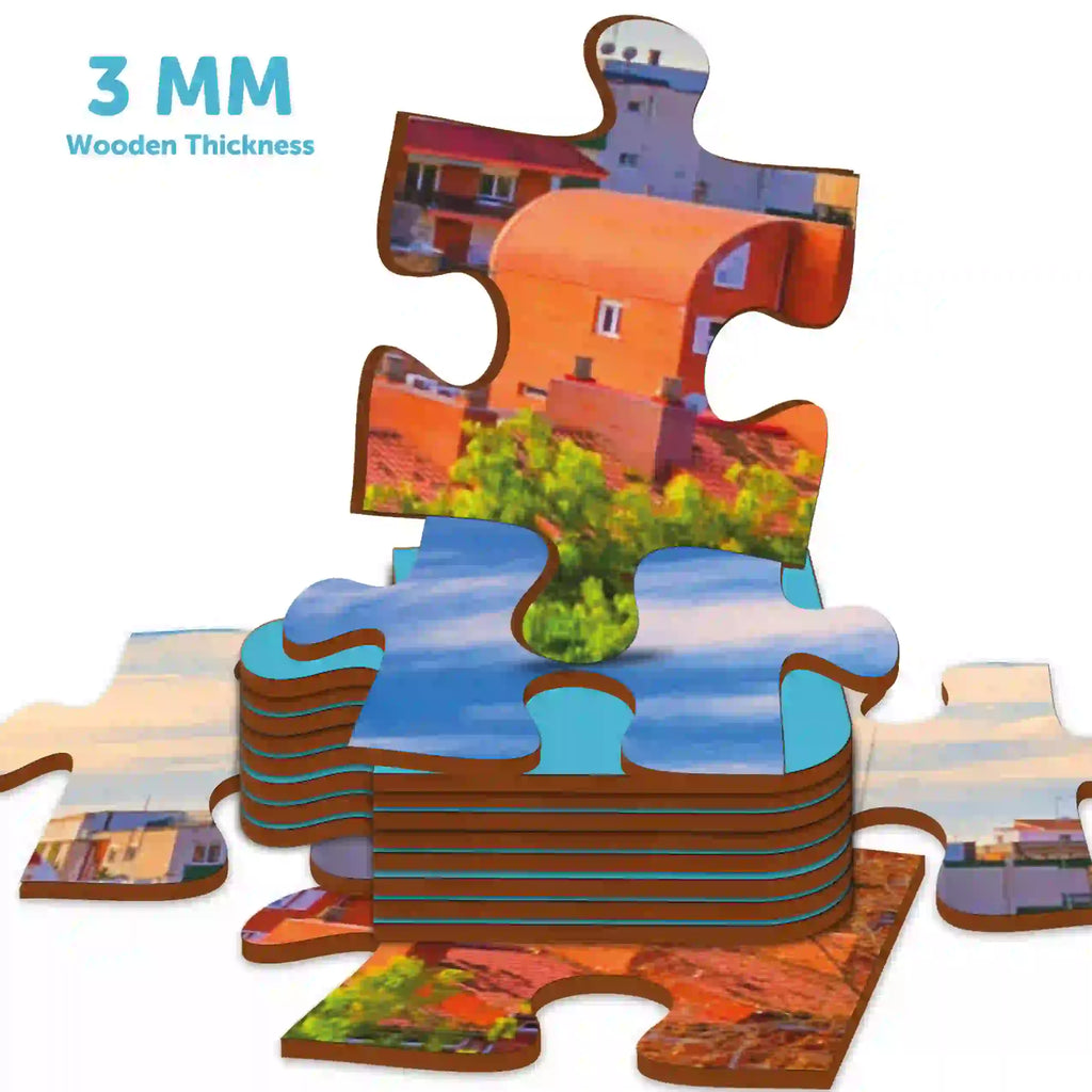 Park Guell, Barcelona Spain 108 Piece Wooden Puzzle (6+ Years) - Mini Leaves