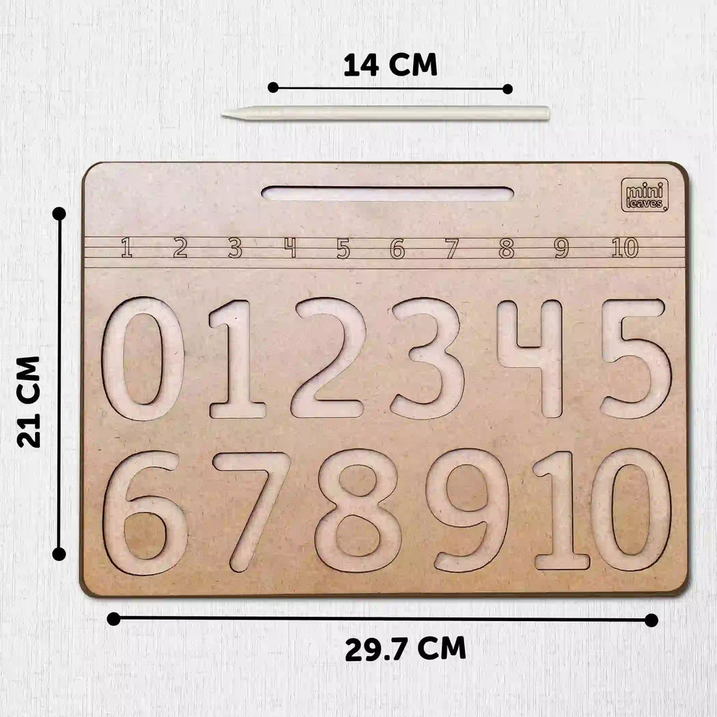 Number 0 to 10 Tracing Board 3+ Years - Mini Leaves