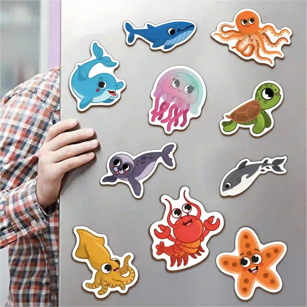 Fridge Magnetic Sea Animals Set of 10 2+ Years - Mini Leaves