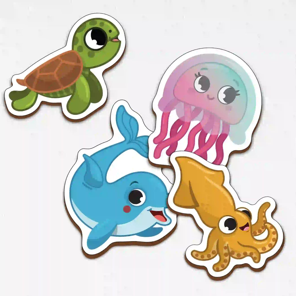 Fridge Magnetic Sea Animals Set of 10 2+ Years - Mini Leaves