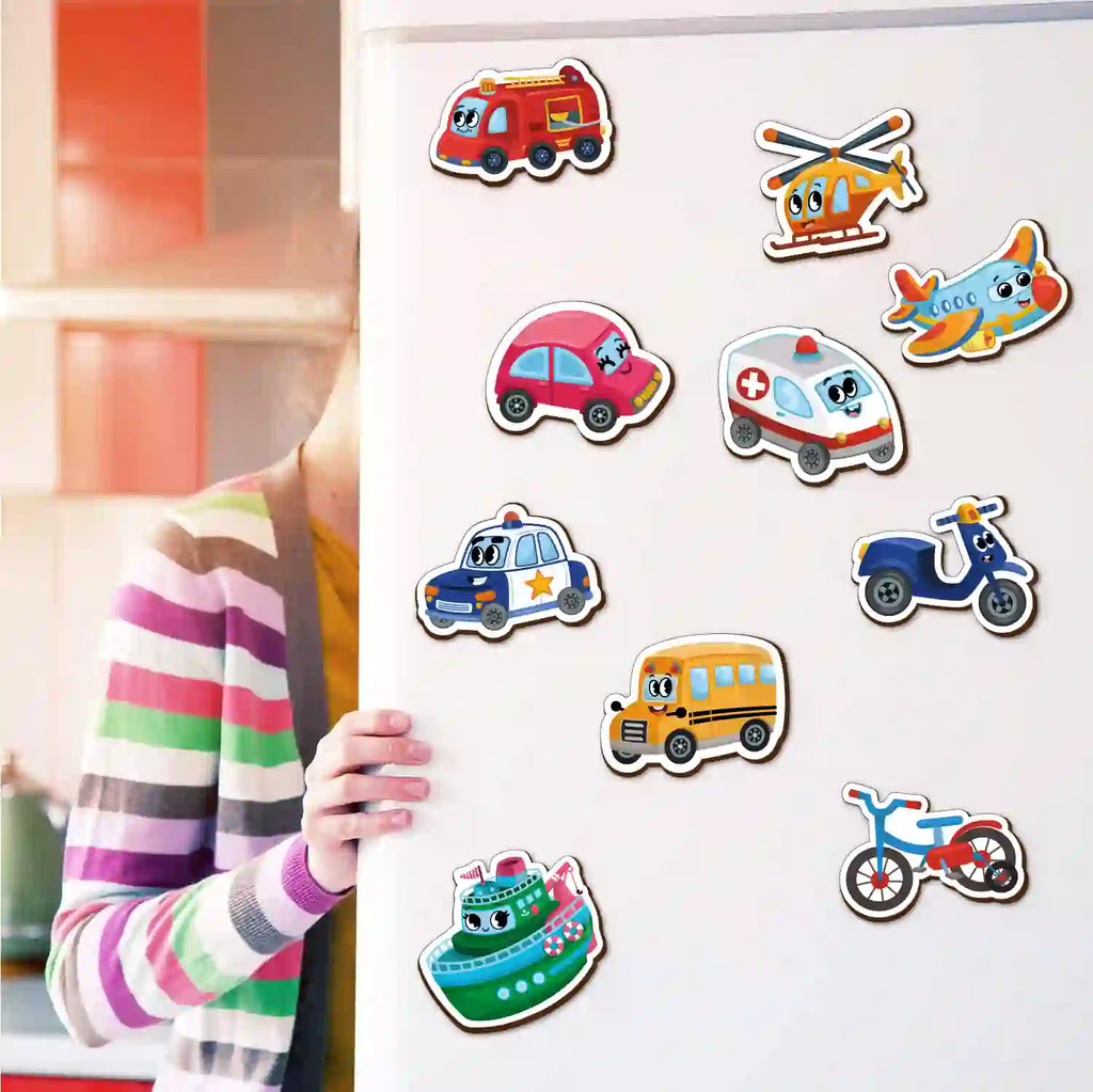 Fridge Magnetic Transport Set of 10 2+ Years - Mini Leaves