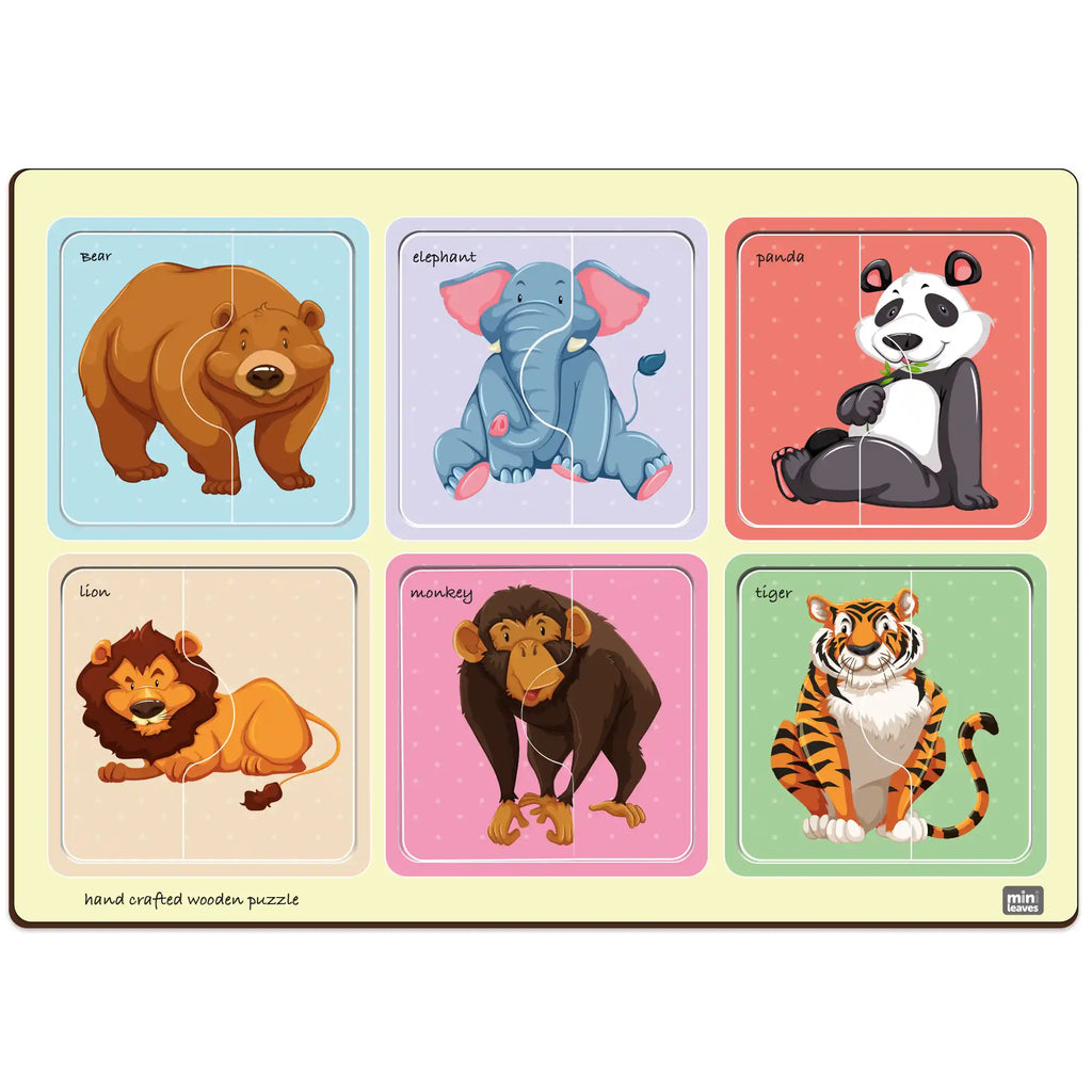 Safari Animal Friends 2 Piece Puzzles (2-3 Years) - Mini Leaves