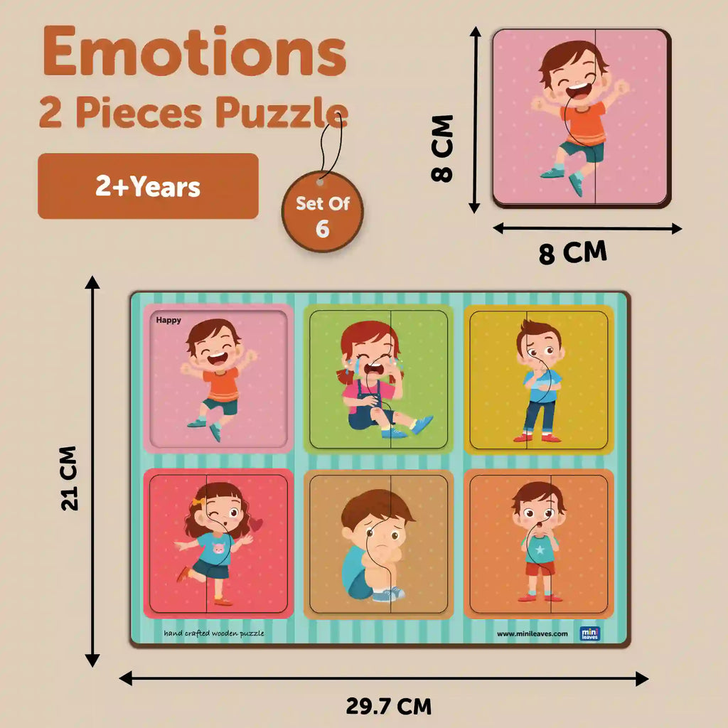 Emotions 2 Piece puzzle 2+ Years - Mini Leaves