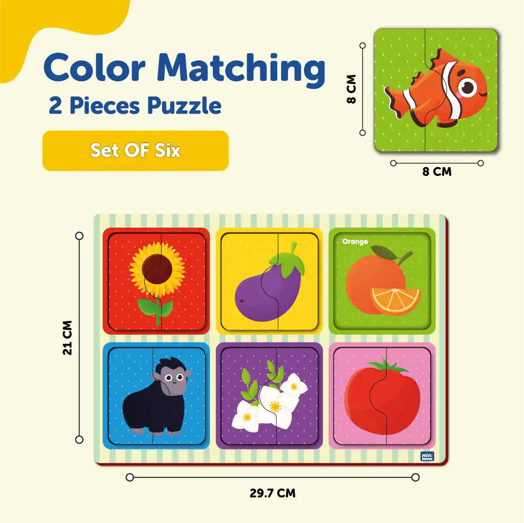 Colors Mix and Match 2 Piece Puzzles 2+ Years - Mini Leaves
