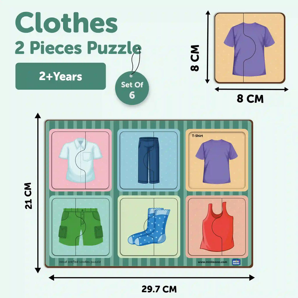 Clothes Mix and Match 2 Pieces Puzzles 2+ Years - Mini Leaves