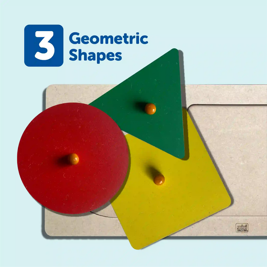 Montessori 3 Shapes Knob Board 1+ Years - Mini Leaves