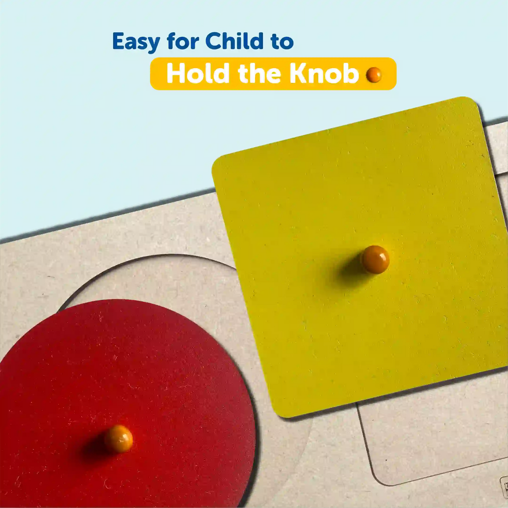 Montessori 3 Shapes Knob Board 1+ Years - Mini Leaves