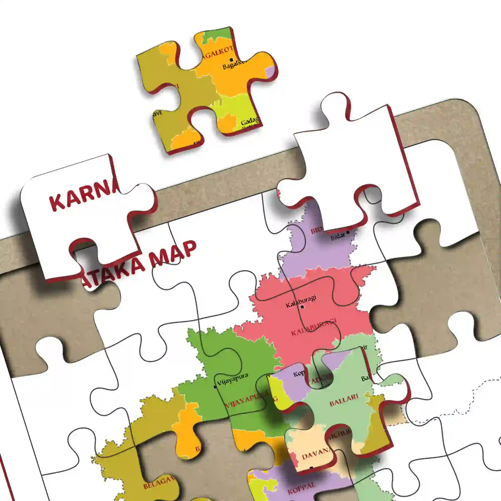 Karnataka Map Puzzle 40 Pieces 3+ Years - Mini Leaves