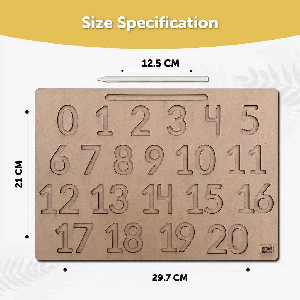 Number 0 to 20 Tracing Board 3-5 Years - Mini Leaves