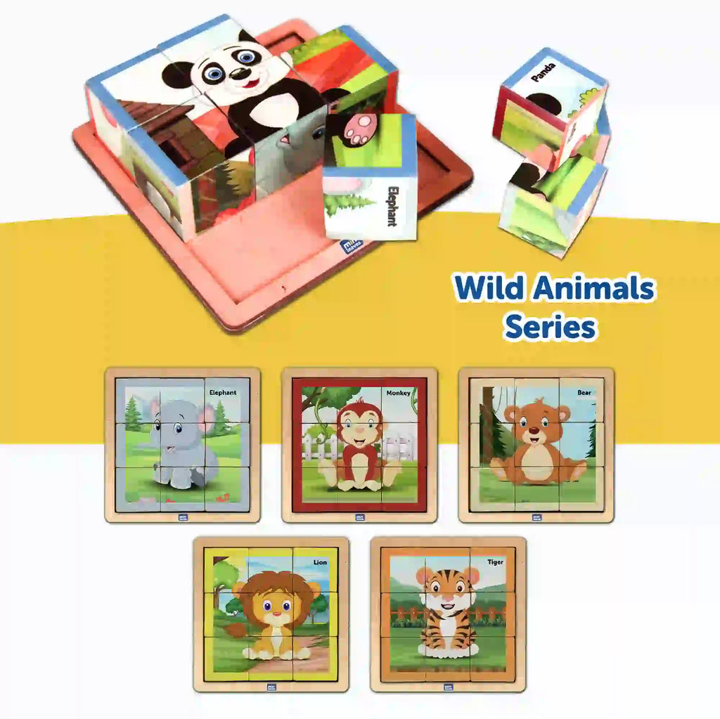 Cube Block Animals 6 Sides with 6 Animal 2+ Years - Mini Leaves