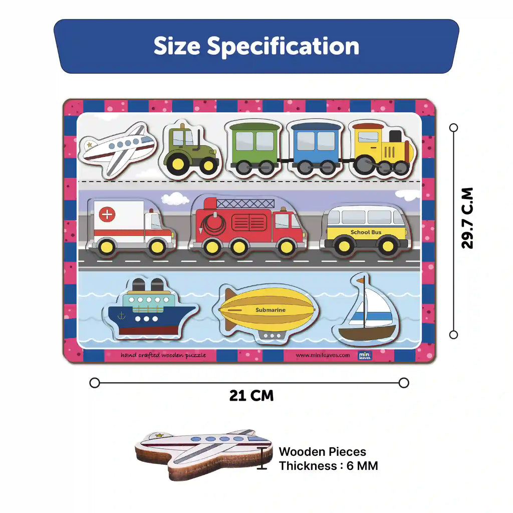 Transport Chunky Puzzle (2+ Years) - Mini Leaves