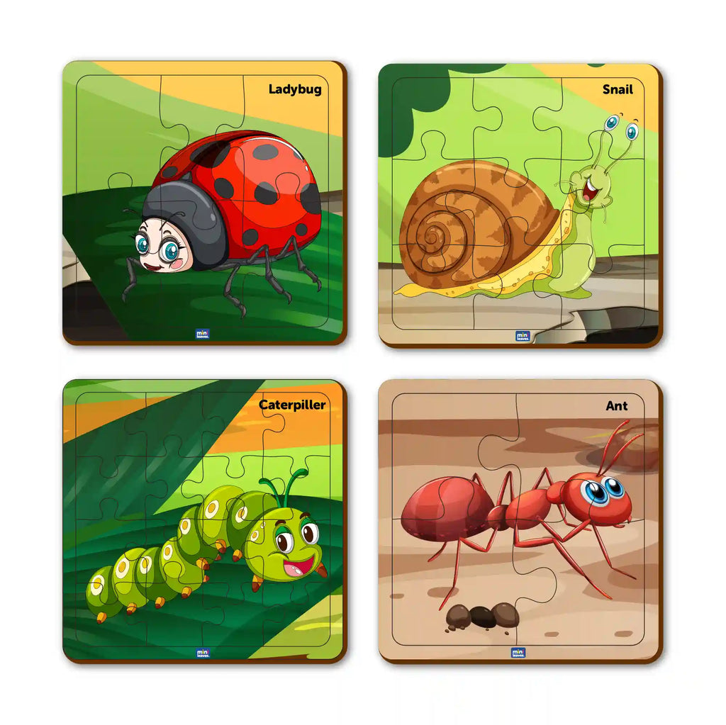 Level Up Wooden Puzzle-Insects 3+ Years - Mini Leaves