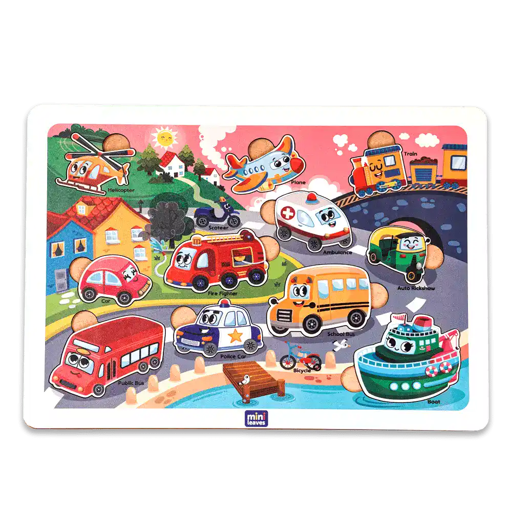 Transport Vehicles Educational Puzzle - Mini Leaves