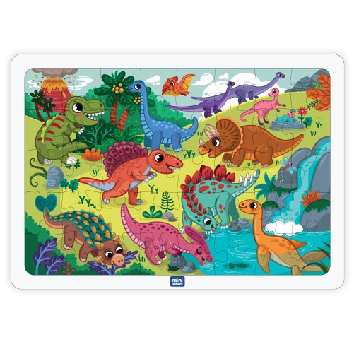 World of Dinosaurs Wooden Puzzle | 35 Pieces with Booster Cards - Mini Leaves