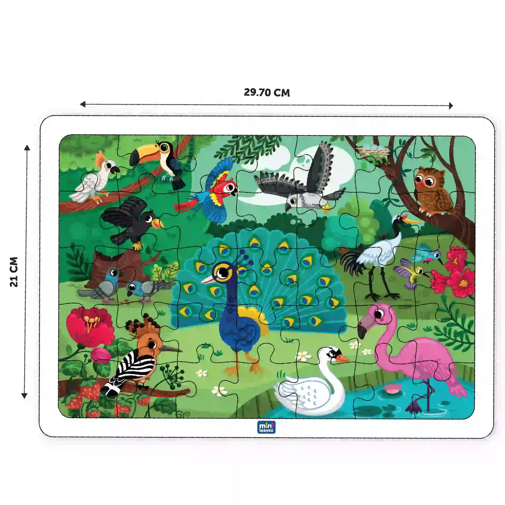 Jungle Bird 35 Pieces Puzzle 3+ Years - Mini Leaves