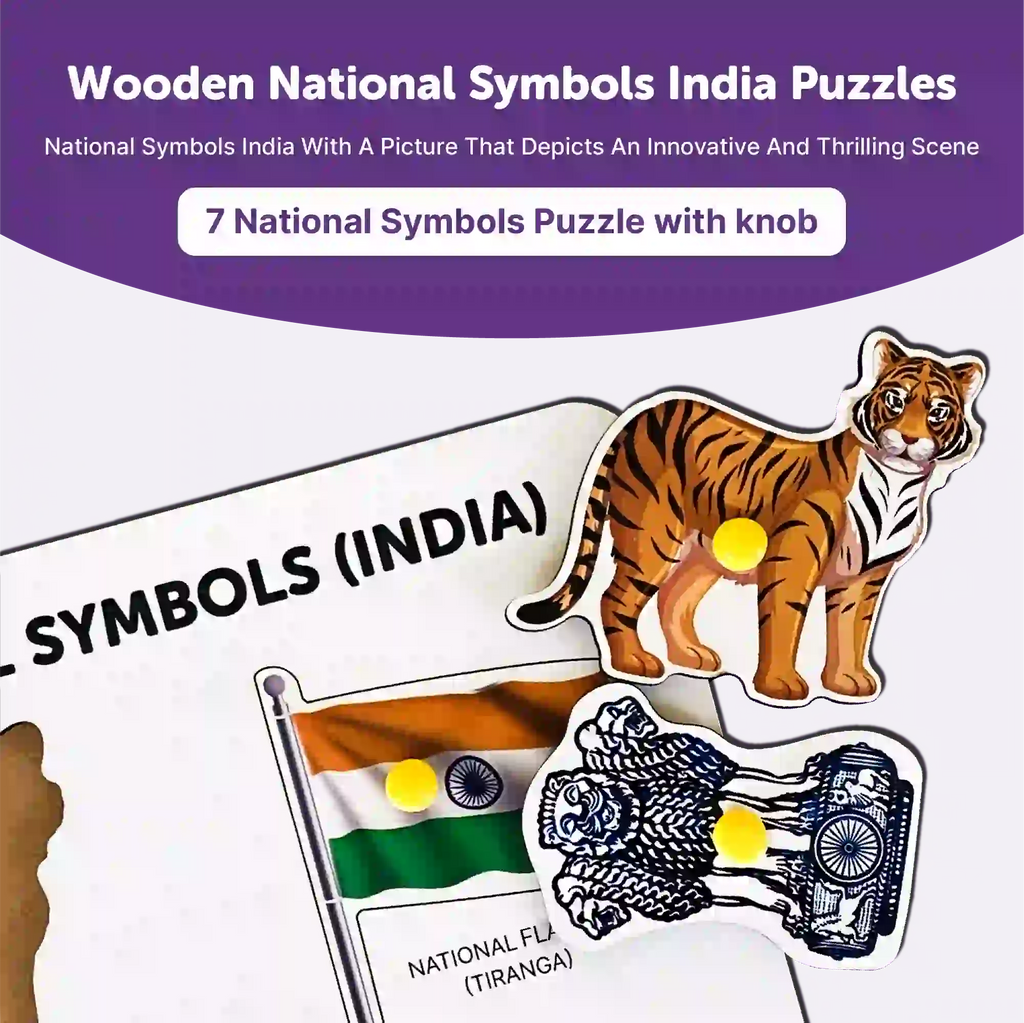 National Symbols Plastic Knob and Peg Puzzle 2+ Years - Mini Leaves