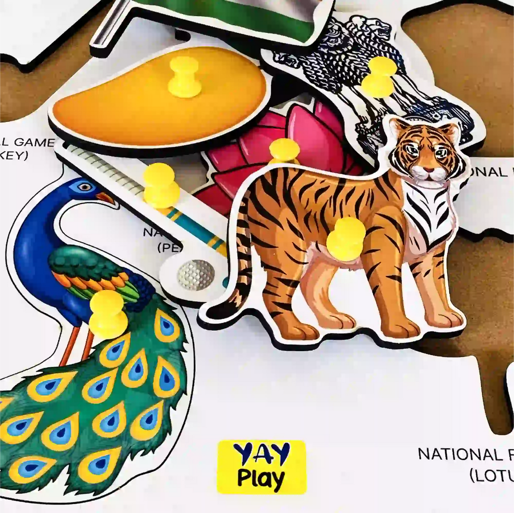 National Symbols Plastic Knob and Peg Puzzle 2+ Years - Mini Leaves