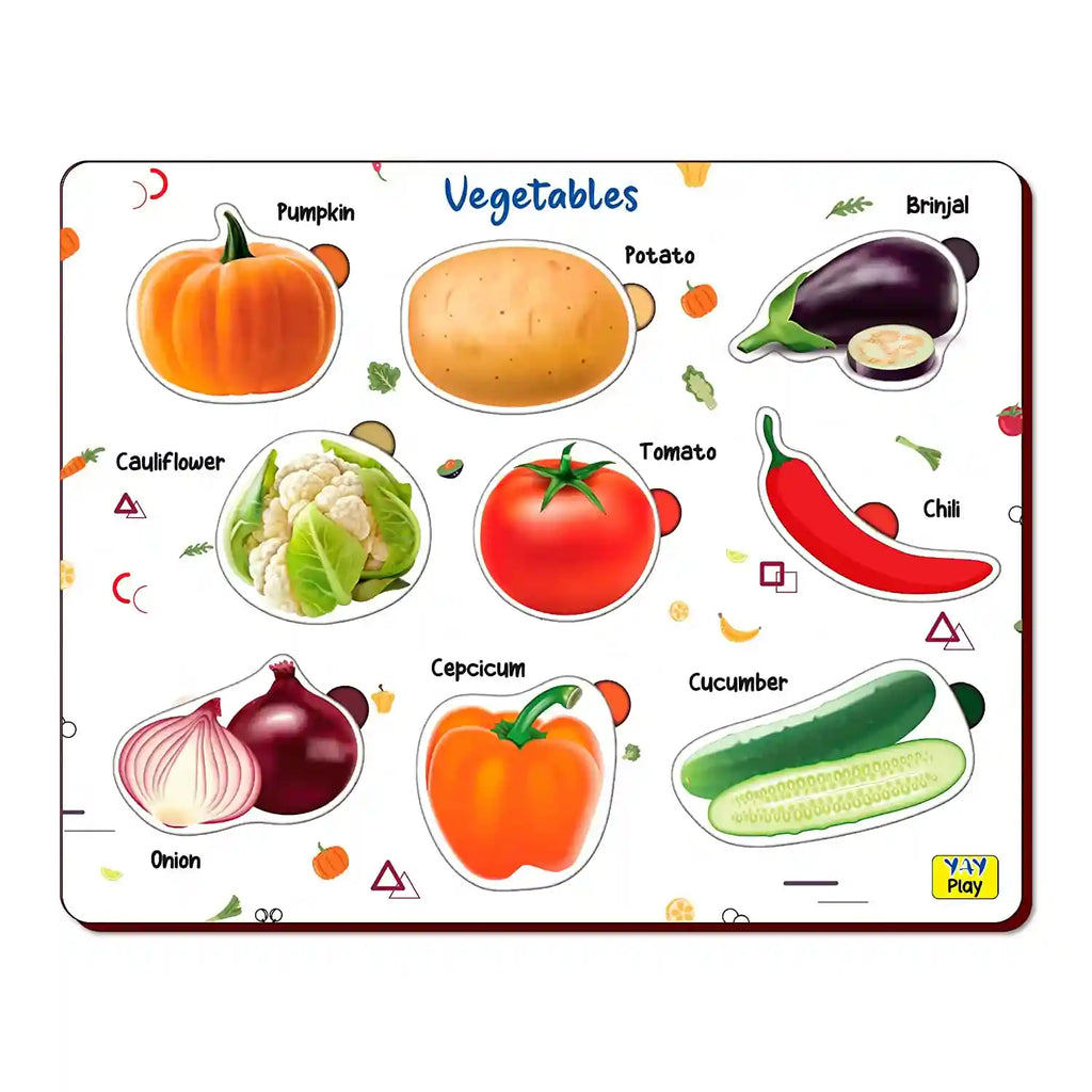Vegetables Shapes Wooden Puzzle 3+ Years - Mini Leaves