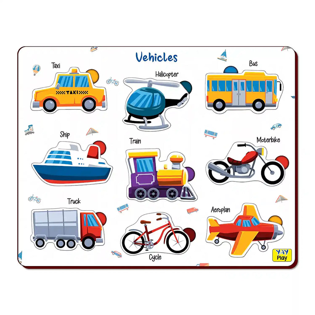 Transport Vehicle Shapes Wooden Puzzles 2+ Years - Mini Leaves