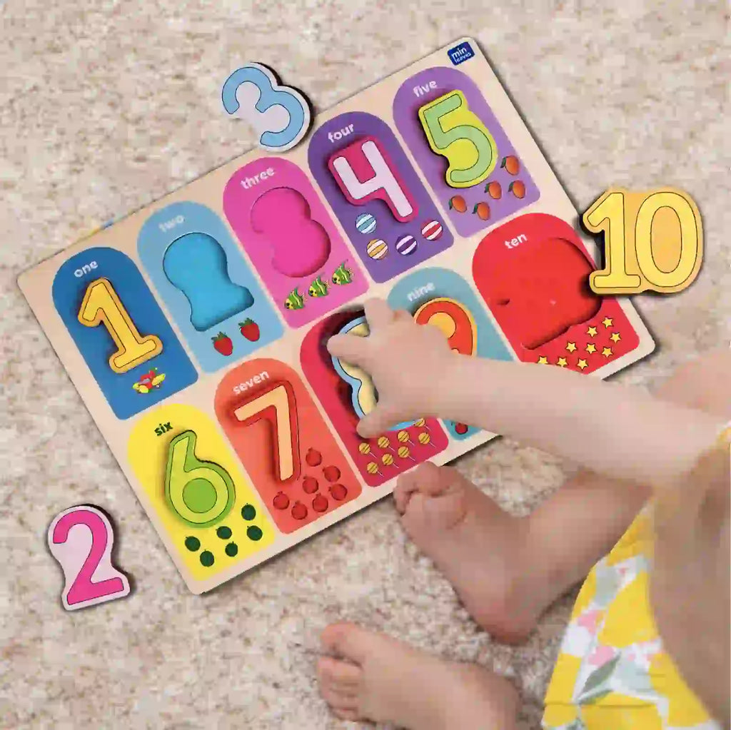 Lets count 1 to 10 Wooden Puzzle 2+ Years - Mini Leaves