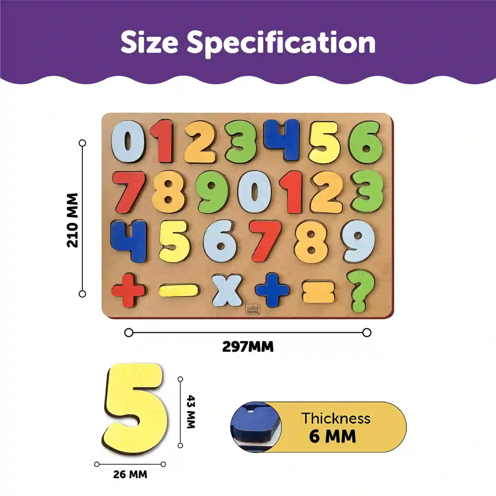 123 Wooden Chunky Number Board 2+ Years – Mini Leaves