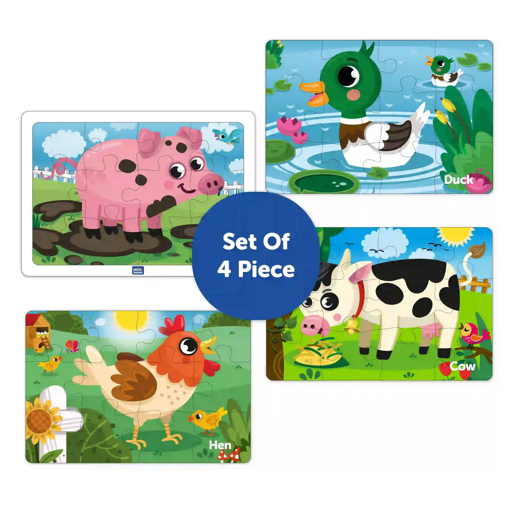 4 in 1 My Farm 48 Pieces Puzzle 3+ Years - Mini Leaves