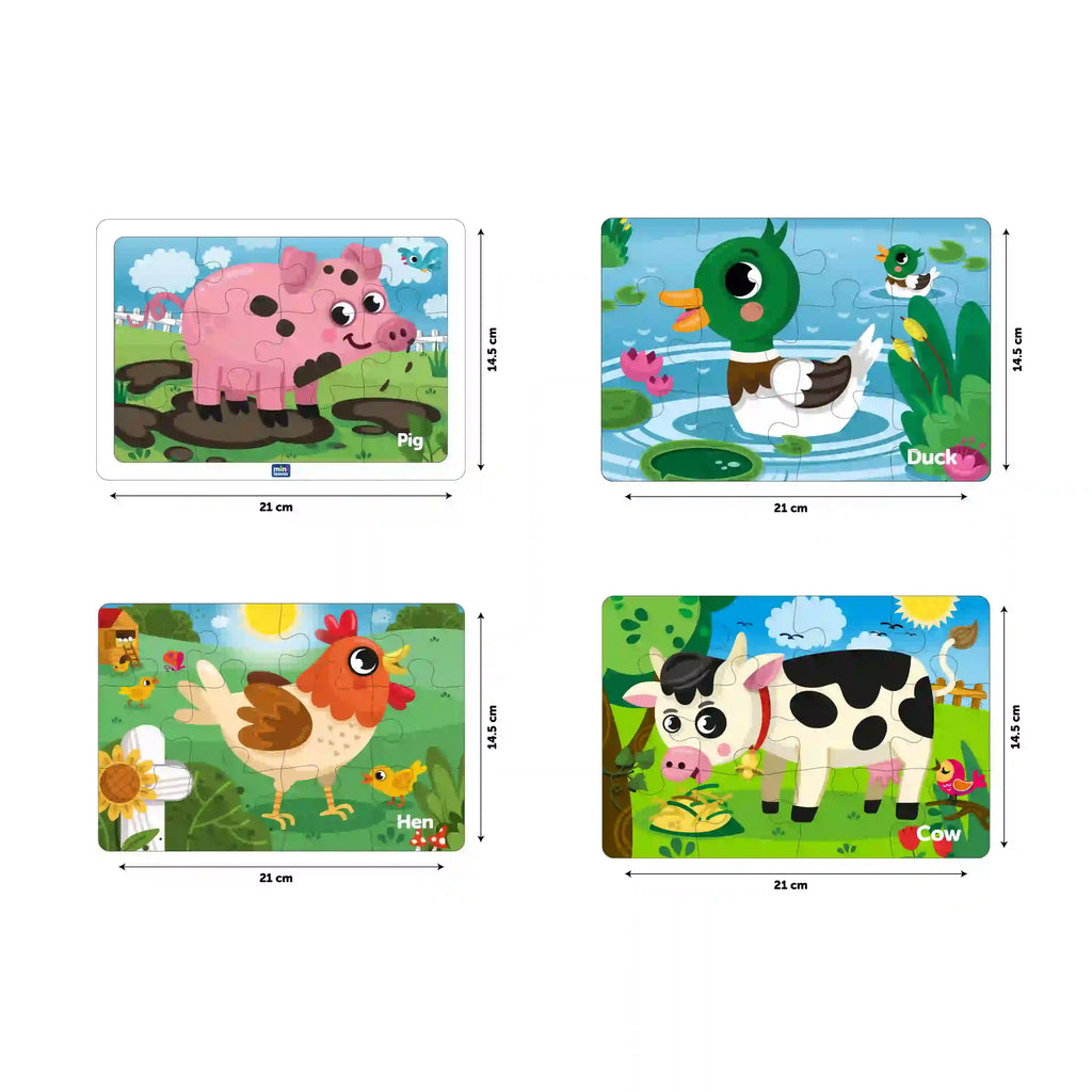 4 in 1 My Farm 48 Pieces Puzzle 3+ Years - Mini Leaves